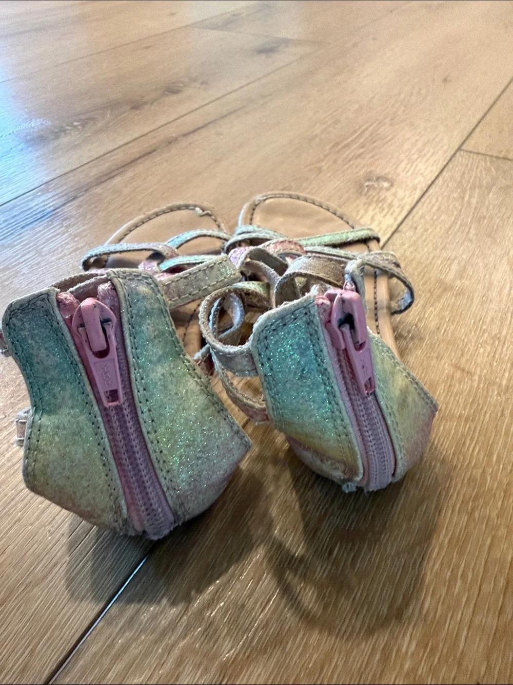 SO Pastel Rainbow Braided Kids Sandals